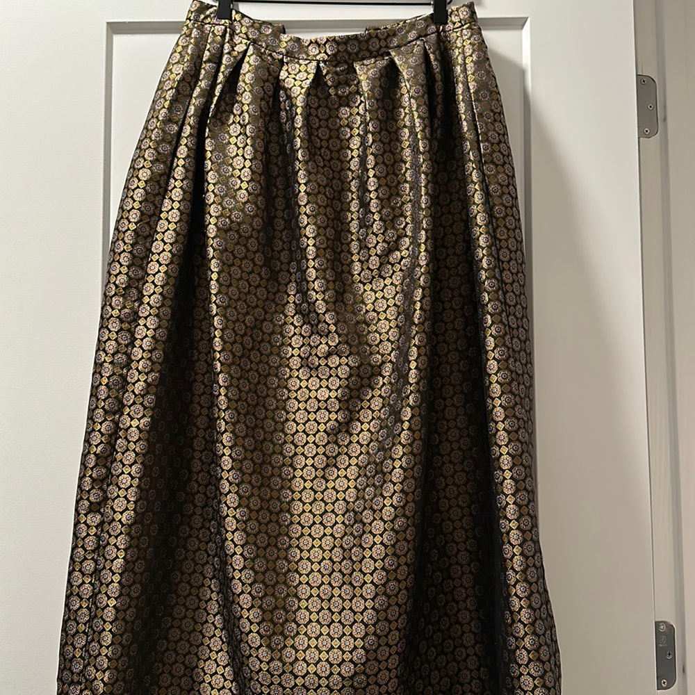 Brocade wide maxi skirt
